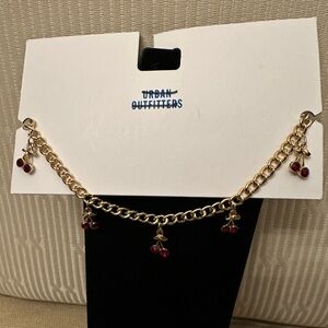 NWT Urban Outfitters Cherry Charm Necklace / Red